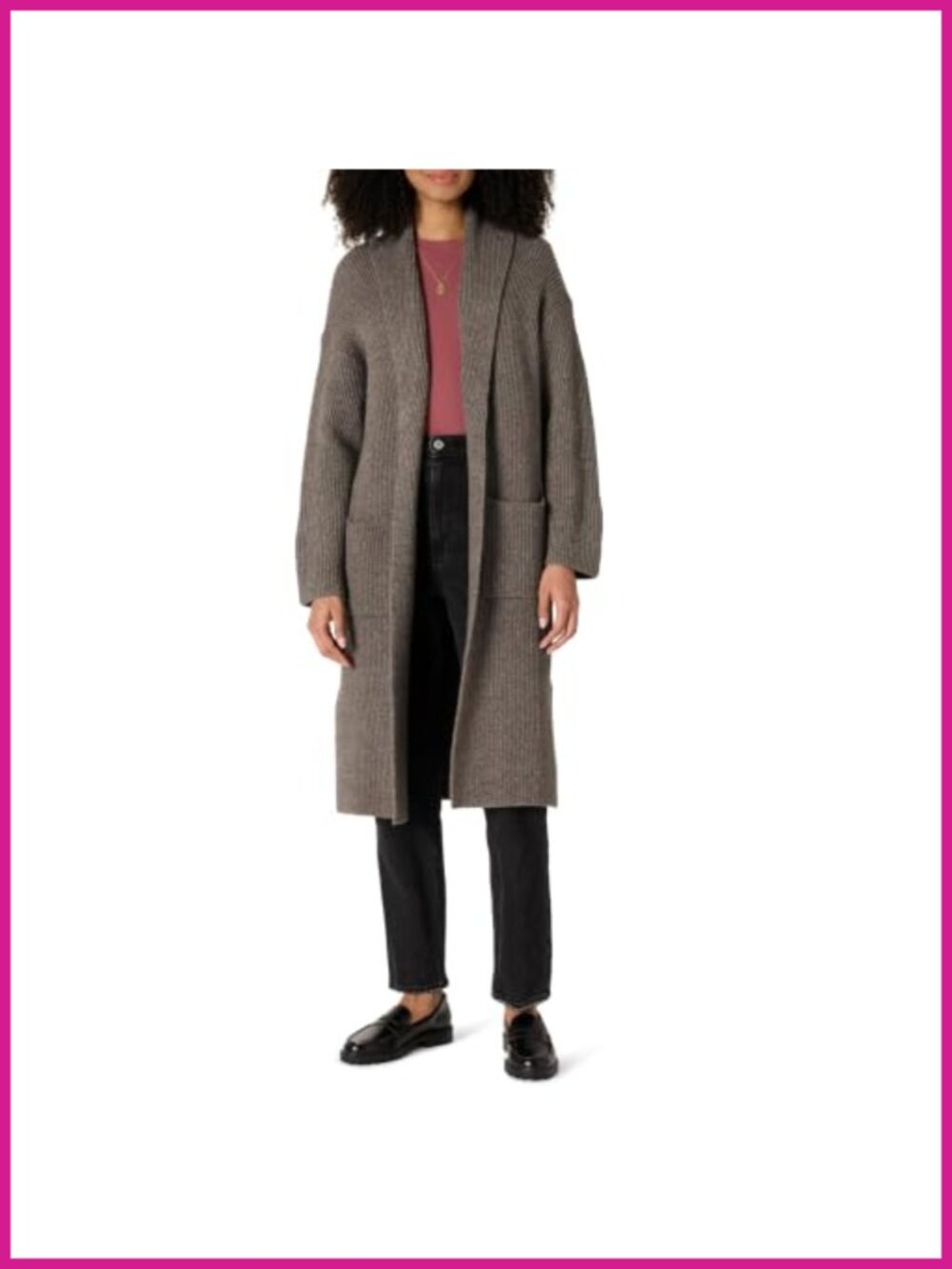 Oversized Fit Cotton Blend Heavyweight Texture Stitch Long Cardigan Sweater